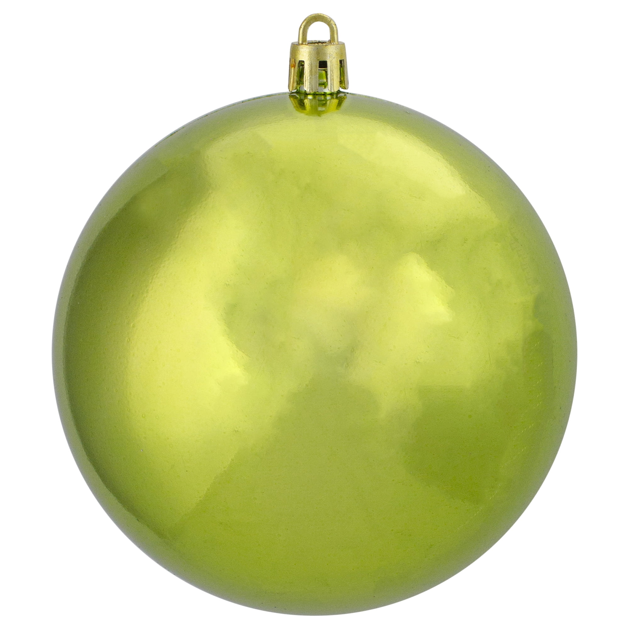 12ct Shiny Green Kiwi Shatterproof Christmas Ball Ornaments 4" (100mm)