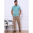 thumbnail image 2 of DARING DIVA Men's Button Down Point Collar Short Sleeve Business Dress Shirt M Blue, 2 of 7