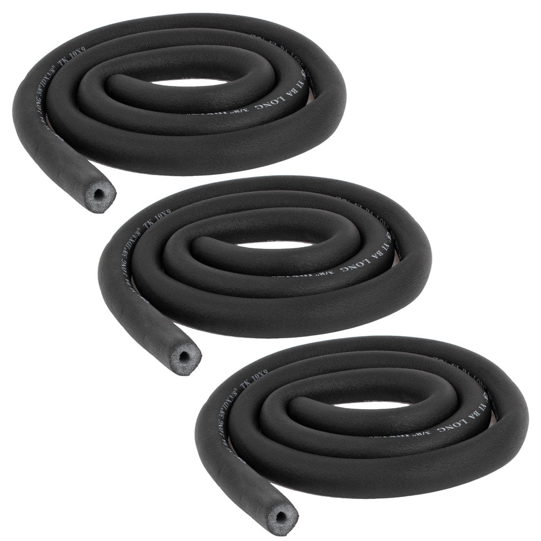 3 x Black 3/8" x 3/8" Foam Hose Insulation 6 Ft for Home Air