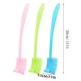 thumbnail image 3 of 15" Double Sided Toilet Brush - Long Handle Bowl Scrub Brush with 2 Cleaning Heads for Deep Corner Cleaning (3 Colors Available), 3 of 6