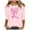 Pink, variant on Alkepwun Cancer Shirt Women Breast Cancer Awareness Shirt Casual Butterfly Pink Ribbon Graphic Tee 3/4 Sleeve Tops