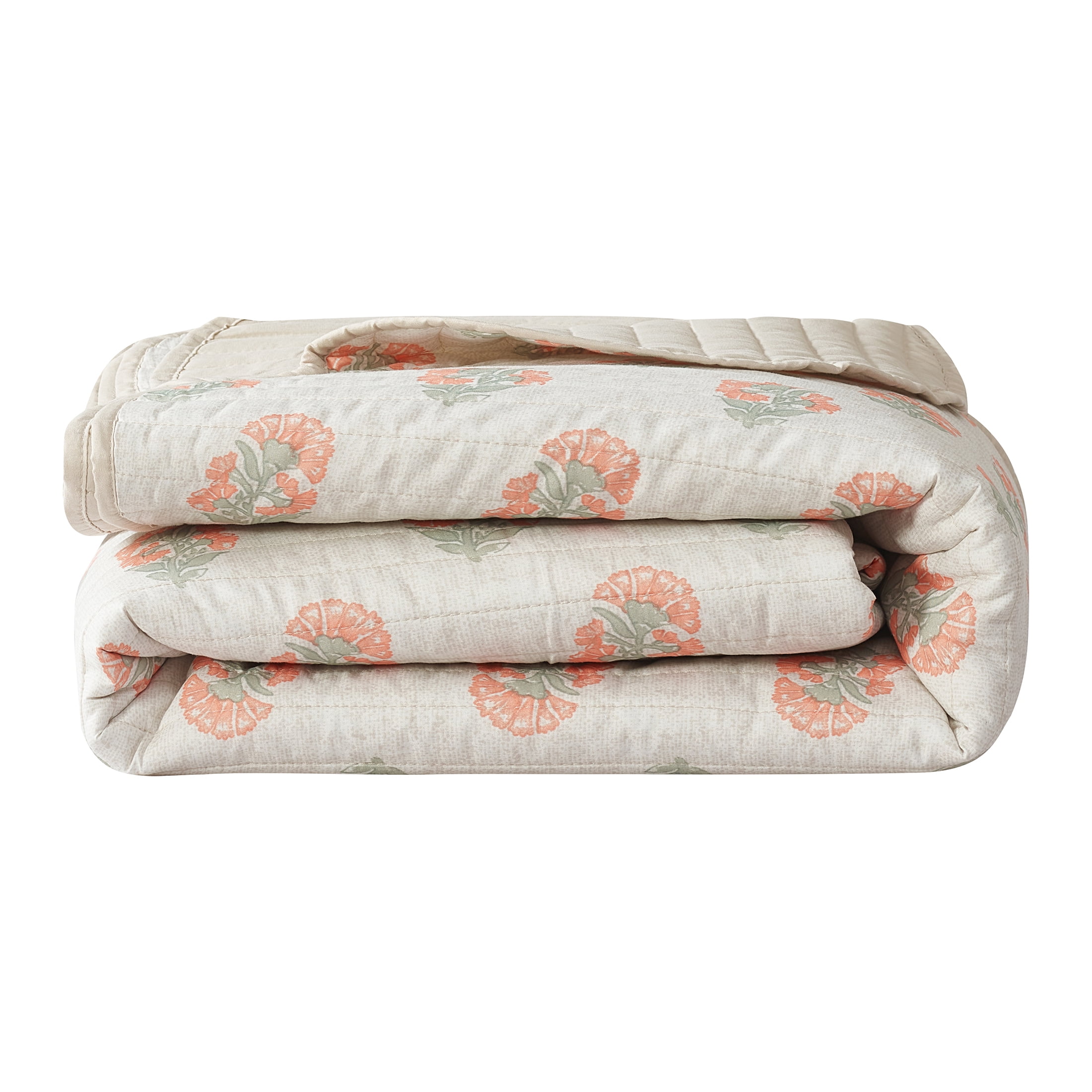 Mainstays Beige Paisley 3-Piece Quilt Set, Full/Queen