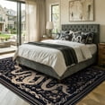 thumbnail image 2 of Moynesa 5'x7' Vintage Snake Area Rug, Washable Black Floral Rug for Living Room Bedroom Dining Room Home Office, Botanical Statement Accent Carpet, Ultra Soft Non Slip Stain Resistant Low Pile, 2 of 12