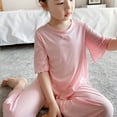thumbnail image 4 of FYDUU Girls Sleepwear Set Soft Pajamas For Kids Breathable Comfortable Loungewear Summer Nightwear Outfit For Toddler To Teen Cute School Clothes 4-5 Years, 4 of 6