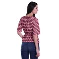 thumbnail image 4 of Moomaya Printed Wrap Over with Belt Style Top For Women Printed V-Neck Casual/Formal Top, 4 of 6