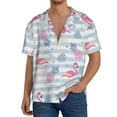 thumbnail image 3 of KLL Flamingo and Pineapple Print Men's Shirt Short Sleeve Button Down Summer Cuba Beach Shirts- 3X-Large, 3 of 7