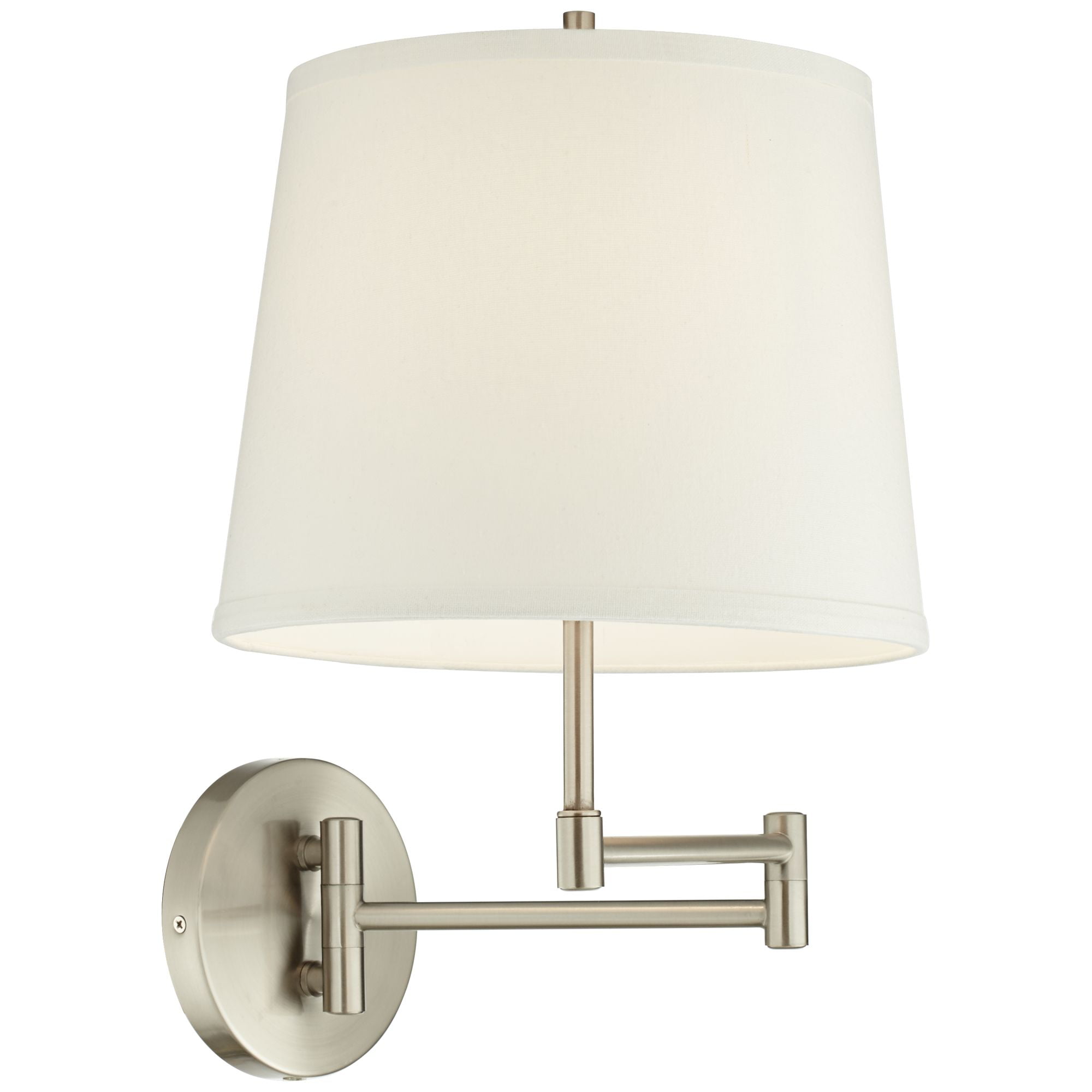 360 Lighting Modern Swing Arm Wall Lamp Set Of 2 Brushed Nickel Off 360 Lighting Modern Swing Arm Wall Lamp Set Of 2 Brushed Nickel Off White Shade For Bedroom Living Room Reading