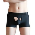 thumbnail image 2 of Men Underpants Cartoon Pattern Close Fit Sweat Absorbing Stretchy U Convex Panties for Daily Wear Black L, 2 of 13