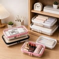 thumbnail image 3 of Clear Hard Shell Zipper Cases, Dustproof Crush-resistant Travel Organizer for Makeup Toiletries, Dustproof Small Items Storage Bags for Cosmetics Accessories, 3 of 8