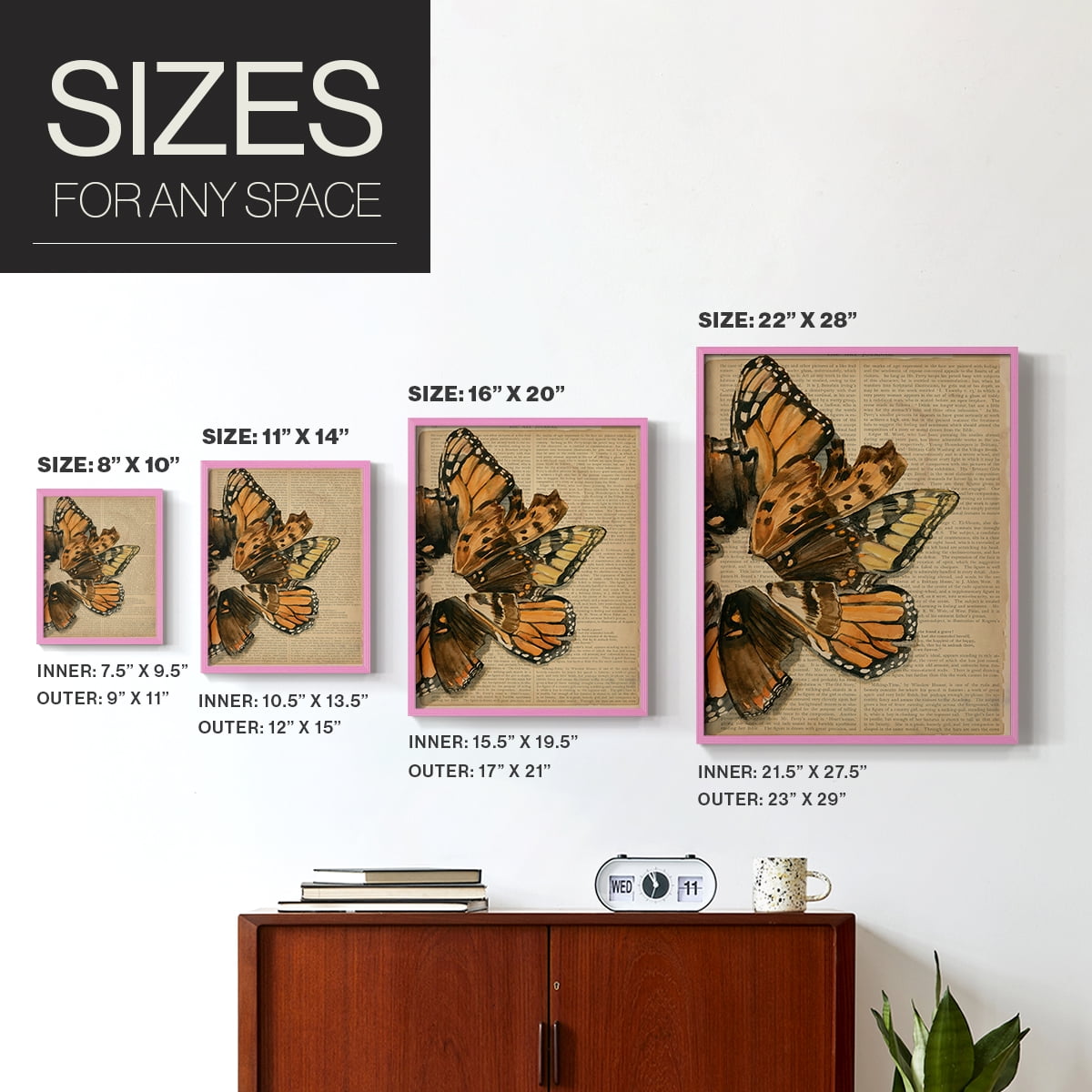 Winged Wreath I Framed Print - Solid Wood in Single Picture Frame Solid Wood 2 Framed Print