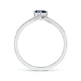 thumbnail image 2 of Angara Natural 0.28 Ct. Blue Sapphire with Diamond Classic Ring in 14K White Gold for Women (Ring Size: 12), 2 of 9
