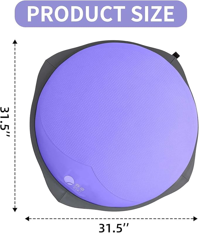 Weight loss yoga balance ball, exercise for leg muscles, hemispherical balance trainer, household fitness equipment, 31.5-inch core training anti-slip yoga ball, healthy indoor fitness.