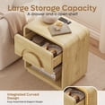 thumbnail image 5 of Bestier Nightstands Set of 2 with Charging Station, Modern Bedside Table End Table with Storage Drawer & Open Shelf for Bedroom Living Room Dorm Office, Natural, 5 of 12