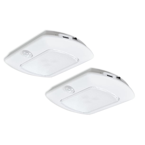 Good Earth Lighting Batería recargable de iones de litio activada por movimiento Luz de disco de 3,8 pulgadas (paquete de 2) - Blanco - 4000K - Detección de movimiento de hasta 15 pies