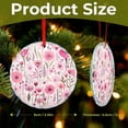 thumbnail image 2 of Christmas Ornament Pretty Pink Wild Flower Round Shaped Glass Ornament Vintage Floral Appreciation Gifts Ornaments for Xmas Tree, 2 of 8