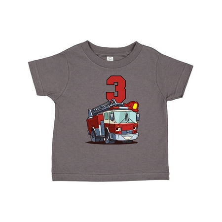 

Inktastic 3rd Birthday Fire Truck Gift Toddler Boy or Toddler Girl T-Shirt