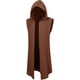 thumbnail image 2 of Blusa sin mangas con capucha para hombre, color sólido, medieval, con capucha, sin mangas, para Halloween, disfraz de actuación, blusa de poliéster para hombre, 2 of 3