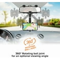 thumbnail image 2 of Armor All Phone Mount for Car, Rear View Mirror Phone Holder, 360° Rotatable, Adjustable Telescopic Arm, Car Phone Holder for iPhone, Samsung, & All Cell Phones Between 2.5” in – 3.7” in. Wide, 2 of 7
