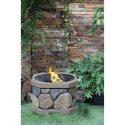 Angle View: Faux Stone Fire Pit