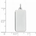 thumbnail image 2 of 925 Sterling Silver Rhodium-plate Engraveable Rectangle Polish Front, Satin Back Disc Charm Pendant, 2 of 5