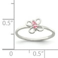 thumbnail image 3 of 925 Sterling Silver Pink Cubic Zirconia Butterfly Kid's Ring, 3 of 3