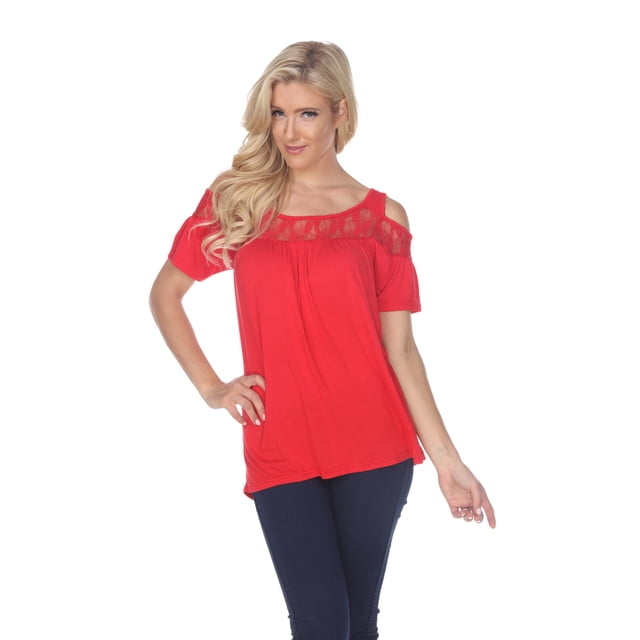 White Mark Women's Cold Shoulder Bexley Tunic Top