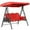 Red, variant on 3-Seater Patio Swing Canopy Replacement Cover Universal 210D Waterproof Sunproof Top Cover for Outdoor Garden Swing Chair(Red-191x120x20cm)