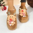 thumbnail image 2 of Platform Snow Boots for Women Cute Christmas Matching Slippers Xmas Raindeer Decor Fuzzy Winter Ankle Booties, 2 of 7
