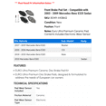 thumbnail image 2 of Front Brake Pad Set - Compatible with 2003 - 2009 Mercedes-Benz E320 Sedan 2004 2005 2006 2007 2008, 2 of 2