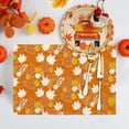 thumbnail image 2 of Bowayaoa Ensemble de Napperons en Lin et Lin pour l'Action de Grâce, Napperon Résistant à la Chaleur pour Table à Manger, Décor de Table des Fêtes Lavable et Réutilisable, Protège-Plateau Orange, 2 of 7