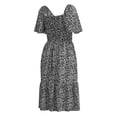 thumbnail image 2 of Vestido George para Mujer Maxivestido Tipo Campesino, Smock en parte Alta, Hojas Negro Talla EG, 2 of 4