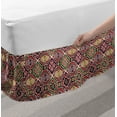 thumbnail image 2 of Geometric Bed Skirt, Traditional Japanese Chevron with Spirals Blooms Boho Eastern Pattern, Elastic Bedskirt Dust Ruffle Wrap Around for Bedding Decor, 4 Sizes, Multicolor, by Ambesonne, 2 of 2
