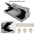 thumbnail image 5 of Harper & Bright Designs Oversized Convertible Sectional Sofa Bed with Double Storage Chaise Lounges & 2 USB Ports, Reversible Pull Out Sleeper Sofa for Living Room Apartment, 110.2" Gray, 5 of 19