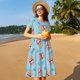 thumbnail image 4 of Easygdp I Am A Fan Popcorn para Vestido Transpirable de Mujer, Vestido Suelto de Manga Corta con Pliegues y Bolsillos para el Verano, 4 of 6
