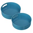 thumbnail image 1 of Oleegame 2PC Produce Storage Storage Tray Box Rotatable With Handle Storage Multifunctional Kitchen Bathroom Housekeeping Organizers Blue, 1 of 6
