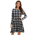 thumbnail image 3 of CRAYNER Casual Womens Fall Dresses, Long Sleeve Loose Fits T Shirt Dress Crew Neck A-line Flowy Swing Dress with Pockets, L, 3 of 8