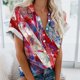 thumbnail image 5 of Lata de Agua para Plantas, Flores Casuales de Moda Y Plantas Impresas Camiseta de Manga Corta Top Hecha de Poliéster Ligero para Mujeres, Pantalones Cortos de Mujer, 5 of 5