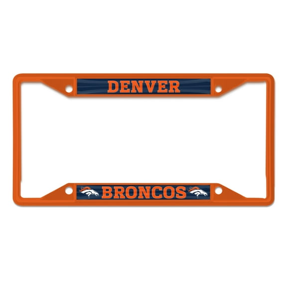 NFL Denver Broncos Team Colored Small Over Small License Plate Frame