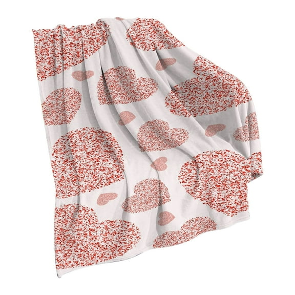 Zonao Valentine's Day Throws,Love Print Blankets and Throws Throws for Couch Warm Throw Blanket Soft Plush Blanket 29.5x39.3in