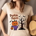 thumbnail image 2 of Purkin Patch Cat Shirt, Cute Pumpkin Cat Halloween Tee, Ash, Size L, 2 of 6