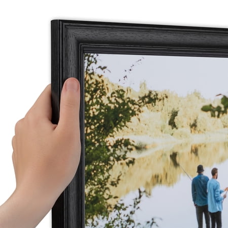 ArtToFrames 7" x 22" Galleria Noir Picture Frame, 7x22 inch Black MDF Poster Frame (WOM-4083), Pack