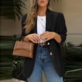 thumbnail image 5 of Women’s Casual Long Sleeve Notched Lapel Blazer Lightweight Single Breasted Work Office Jacket for Daily Wear Black L, 5 of 5