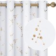 thumbnail image 3 of Deconovo Blackout Curtains, Thermal Insulated Curtains Grommet Light Blocking Window Drapes for Bedroom, Constellation Pattern Foil Printed (52 x 72 Inch, Grayish White, 2 Panels), 3 of 7