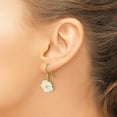 thumbnail image 4 of 925 Sterling Silver Gold Plated Simulated Mother of Pearl Flower DReligious Guardian Angel Earrings Measures 27.4x13.5mm, 4 of 6