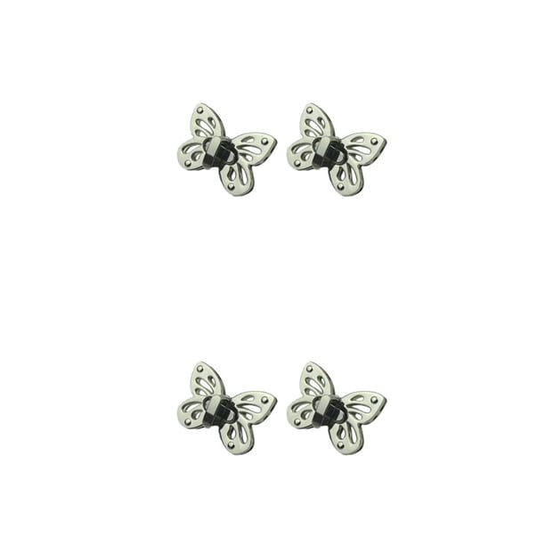 Advancent 2 piezas de bolso de mano con cierre en forma de insecto, monedero de repuesto, cartera, bolso, cerradura de aleación, accesorios de Plata 2piezas