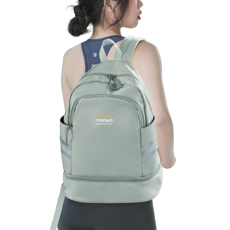 Gym Backpack For Women Men Waterproof Backpack With Shoe Compartment  Lightweight Travel Backpack Black Sports Backpack Large Gym Bag Beige 