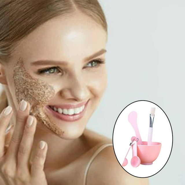 Juego de tazón para mezclar mascarilla reutilizable Colcomx Rosado