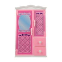 CYFW Doll Closet Wardrobe Clothes Organizer Doll Furniture Clothes Accessory (Pink)
