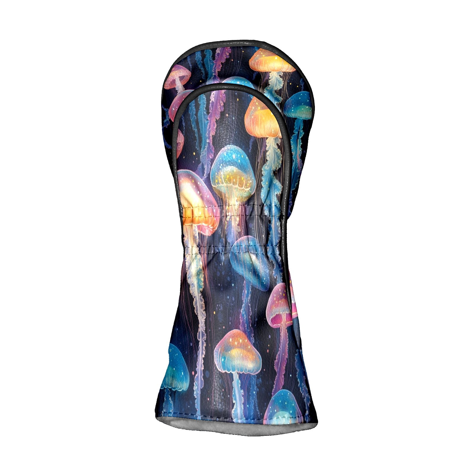 Golf Club Covers PU Leather Waterproof Head Covers for Fairway Woods Hybrids Sea Jellyfish Unisex Fits Most Brands