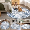 thumbnail image 5 of Round Rugs 6Ft, Blue Coastal Round Area Rug Washable Indoor Throw Carpet, Summer Nautical Ocean Beach Coral Fish Soft Non Slip Circle Rug for Office Cabinet Home Decor Aesthetic, 5 of 8